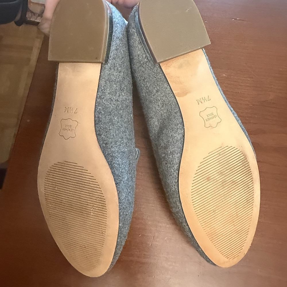 Talbots Ryan Flats Women's Shoes Dachshund Loafer Felt Wool Leather Soles Sz7.5M - Picture 8 of 10